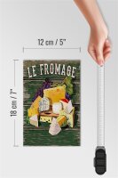 Holzschild Essen 12x18cm Le Fromage Käse Sorten Cheese