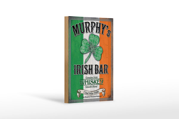 Holzschild Alkohol 12x18cm Murphy´s Irish Bar Whiskey