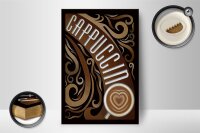 Holzschild Spruch 12x18cm Cappuccino Kaffee