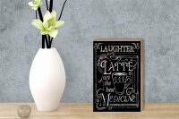 Holzschild Spruch 12x18cm Laughter and Latte are the best