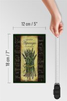 Holzschild Spruch 12x18cm Cafe de Paris Asparagus Spargel
