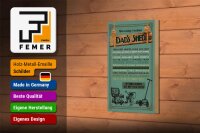 Holzschild Spruch 12x18cm Dad´s Shed open evening weekends