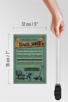 Holzschild Spruch 12x18cm Dad´s Shed open evening weekends