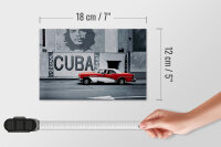 Holzschild Spruch 18x12cm Cuba Guevara Auto rot Oldtimer