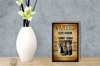 Holzschild Spruch 12x18cm wanted Clyde Barrow Bonnie