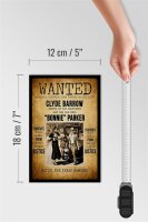 Holzschild Spruch 12x18cm wanted Clyde Barrow Bonnie