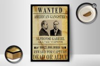 Holzschild Spruch 12x18cm wanted Alphonse Gabriel american