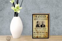 Holzschild Spruch 12x18cm wanted Alphonse Gabriel american
