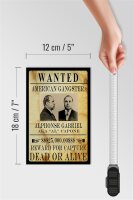 Holzschild Spruch 12x18cm wanted Alphonse Gabriel american