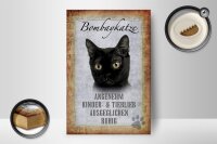 Holzschild Spruch 12x18cm Bombaykatze Katze Schild