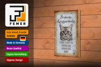 Holzschild Spruch 12x18cm britische Kurzhaarkatze Schild
