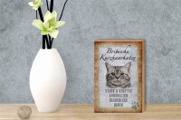 Holzschild Spruch 12x18cm britische Kurzhaarkatze Schild