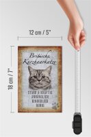 Holzschild Spruch 12x18cm britische Kurzhaarkatze Schild