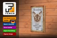 Holzschild Spruch 12x18cm Burmakatze Katze Schild