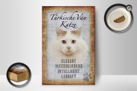 Holzschild Spruch 12x18cm türkische Van Katze Schild