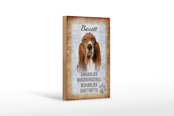 Holzschild Spruch 12x18cm Bassett Hund Schild