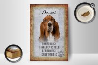 Holzschild Spruch 12x18cm Bassett Hund Schild