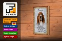 Holzschild Spruch 12x18cm Bassett Hund Schild