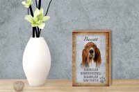Holzschild Spruch 12x18cm Bassett Hund Schild