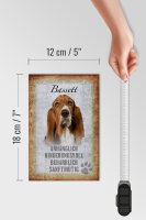 Holzschild Spruch 12x18cm Bassett Hund Schild
