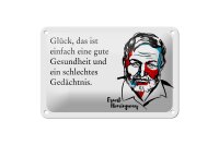 Blechschild Zitat 12x18 cm Glück ist Gesundheit...