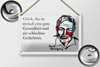 Blechschild Zitat 12x18 cm Glück ist Gesundheit...