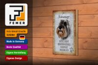 Holzschild Spruch 12x18cm Schnauzer Hund Schild