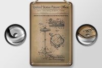Blechschild Patent 12x18 cm Entwurf für Anti-Rutschsperre Pedal Deko Schild