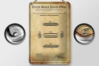 Blechschild Patent 12x18 cm Entwurf für eine Mundharmonika Deko Schild