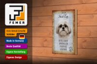 Holzschild Spruch 12x18cm Shih Tzu Hund Schild