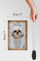 Holzschild Spruch 12x18cm Shih Tzu Hund Schild