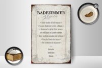 Holzschild Spruch 12x18cm Badezimmer Regeln Haus Schild