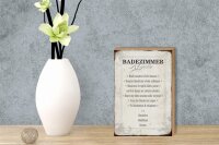 Holzschild Spruch 12x18cm Badezimmer Regeln Haus Schild