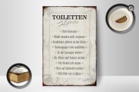 Holzschild Spruch 12x18cm Toiletten Regeln Haus Schild