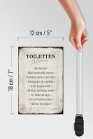 Holzschild Spruch 12x18cm Toiletten Regeln Haus Schild