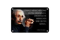Blechschild Zitat 12x18 cm Einstein Geniale ordentliche Menschen Deko Schild