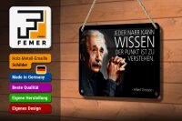 Blechschild Zitat 12x18 cm Einstein Der Punkt ist zu verstehen Deko Schild
