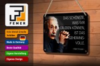 Blechschild Zitat 12x18 cm Einstein schönste was wir erleben können Deko Schild