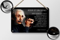 Blechschild Zitat 12x18 cm Einstein Jeder ist ein Genie Deko Schild