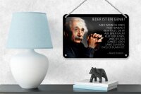 Blechschild Zitat 12x18 cm Einstein Jeder ist ein Genie Deko Schild