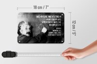 Blechschild Zitat 12x18 cm Einstein Tafel Dann würde es still auf der Welt sein