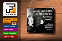 Blechschild Zitat 12x18 cm Einstein Tafel zwei Dinge sind unendlich Deko Schild