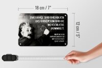 Blechschild Zitat 12x18 cm Einstein Tafel zwei Dinge sind unendlich Deko Schild