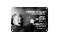 Blechschild Zitat 12x18 cm Einstein Tafel schwache starke Intelligente Menschen