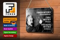 Blechschild Zitat 12x18 cm Einstein Tafel schwache starke Intelligente Menschen