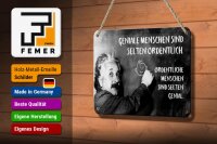 Blechschild Zitat 12x18 cm Einstein Tafel Geniale ordentliche Menschen Schild