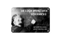 Blechschild Zitat 12x18 cm Einstein Tafel Logik Vorstellungskraft Deko Schild