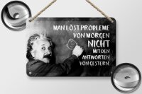 Blechschild Zitat 12x18 cm Einstein Tafel Probleme von morgen Antworten gestern