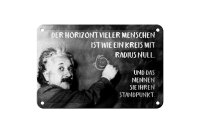 Blechschild Zitat 12x18 cm Einstein Tafel Der Horizont vieler Menschen Schild