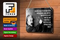 Blechschild Zitat 12x18 cm Einstein Tafel Freund Melodie deines Herzens Schild